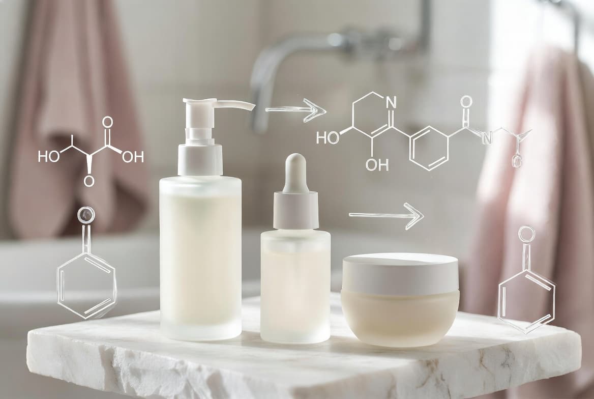 A precise pea-sized amount of retinol on a perfectly manicured fingertip, illustrating correct application